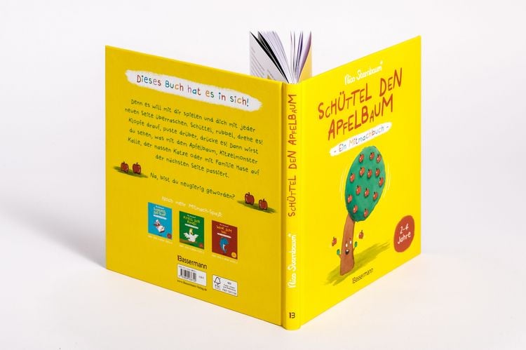 Produktbild: Schüttel den Apfelbaum - Ein Mitmachbuch. Für Kinder von 2 bis 4 Jahren. Schaukeln, schütteln, pusten, klopfen und sehen was passiert.