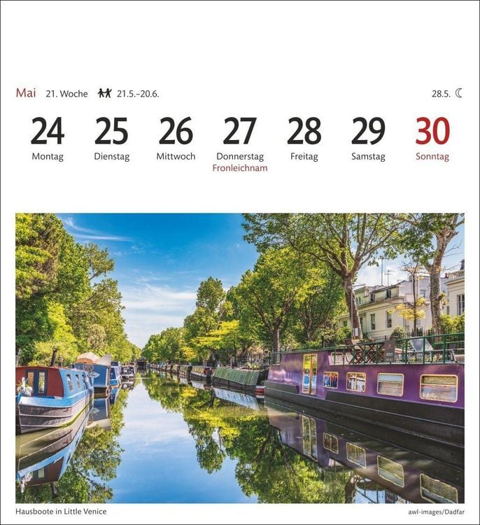 Produktbild: London Sehnsuchtskalender 2027 - Wochenkalender mit 53 Postkarten