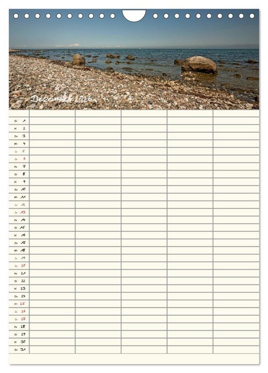 Produktbild: R&uuml;gen - Urlaubsparadies an der Ostsee - Familienplaner (Wandkalender 2026 DIN A4 hoch), CALVENDO Monatskalender