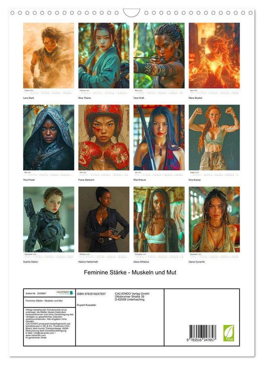 Produktbild: Feminine St&auml;rke - Muskeln und Mut (Wandkalender 2026 DIN A3 hoch), CALVENDO Monatskalender
