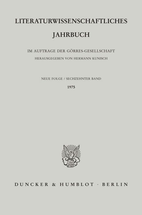 Produktbild: Literaturwissenschaftliches Jahrbuch.. Band 16/1975