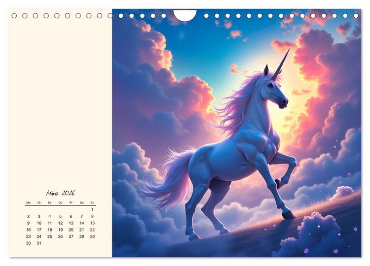 Produktbild: Fantasiewelten - Pferde (Wandkalender 2026 DIN A4 quer), CALVENDO Monatskalender