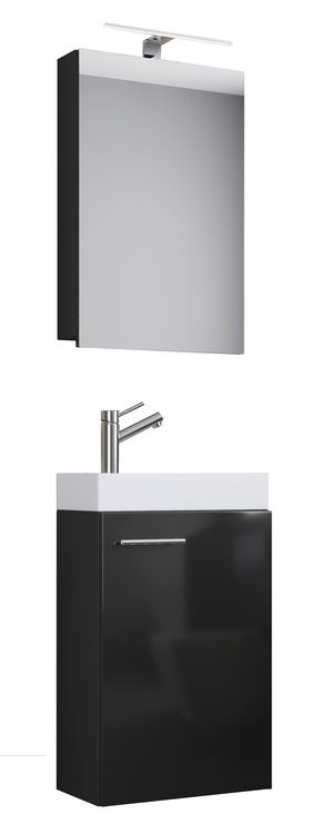 Produktbild: 3-tlg G&auml;ste WC Waschplatz Waschtisch Slito Schrank