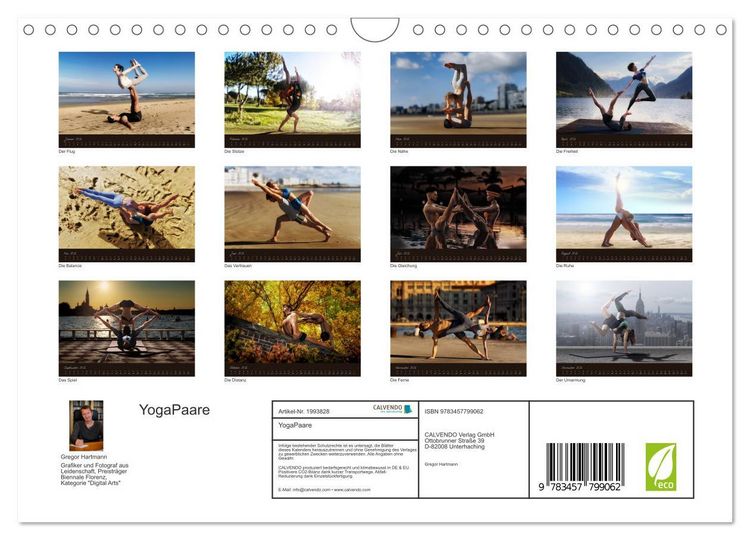 Produktbild: YogaPaare (Wandkalender 2026 DIN A4 quer), CALVENDO Monatskalender