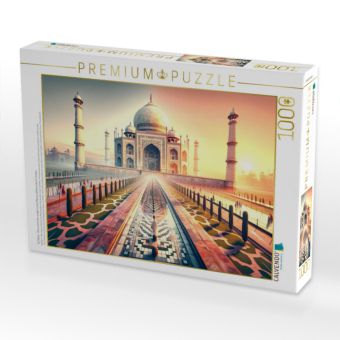 Produktbild: CALVENDO Puzzle Taj Mahal - Monument der ewigen Liebe (Neues Weltwunder) in Indien | 1000 Teile Lege-Gr&ouml;&szlig;e 64x48cm Foto-Puzzle f&uuml;r gl&uuml;ckliche Stunden
