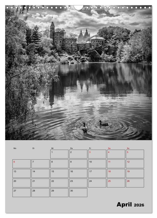 Produktbild: NEW YORK CITY Monochrome Stadtansichten (Wandkalender 2026 DIN A3 hoch), CALVENDO Monatskalender