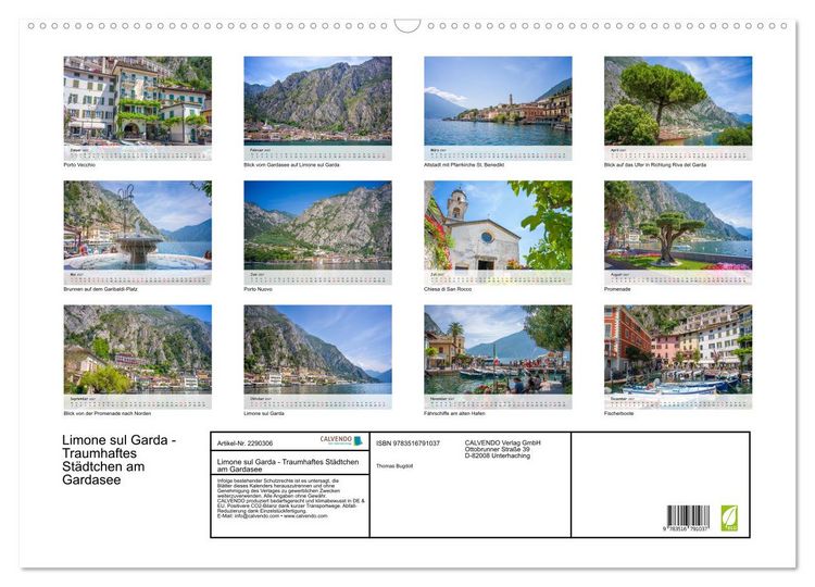 Produktbild: Limone sul Garda - Traumhaftes St&auml;dtchen am Gardasee (Wandkalender 2027 DIN A2 quer), CALVENDO Monatskalender