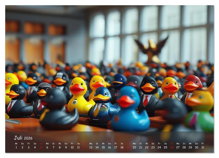 Produktbild: Badeenten Kalender - Quietscheenten in der Berufswelt (Tischkalender 2026 DIN A5 quer), CALVENDO Monatskalender