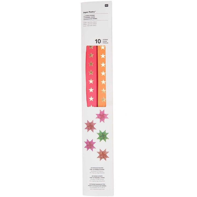 Produktbild: Fr&ouml;belsterne, neon, Sterne, 40 , 120 g/m&sup2;