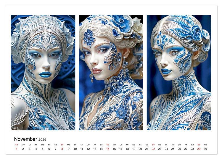 Produktbild: Dreiklang der K&ouml;pfe (Wandkalender 2026 DIN A2 quer), CALVENDO Monatskalender