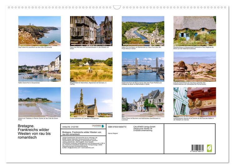 Produktbild: Bretagne. Frankreichs wilder Westen von rau bis romantisch (Wandkalender 2026 DIN A2 quer), CALVENDO Monatskalender