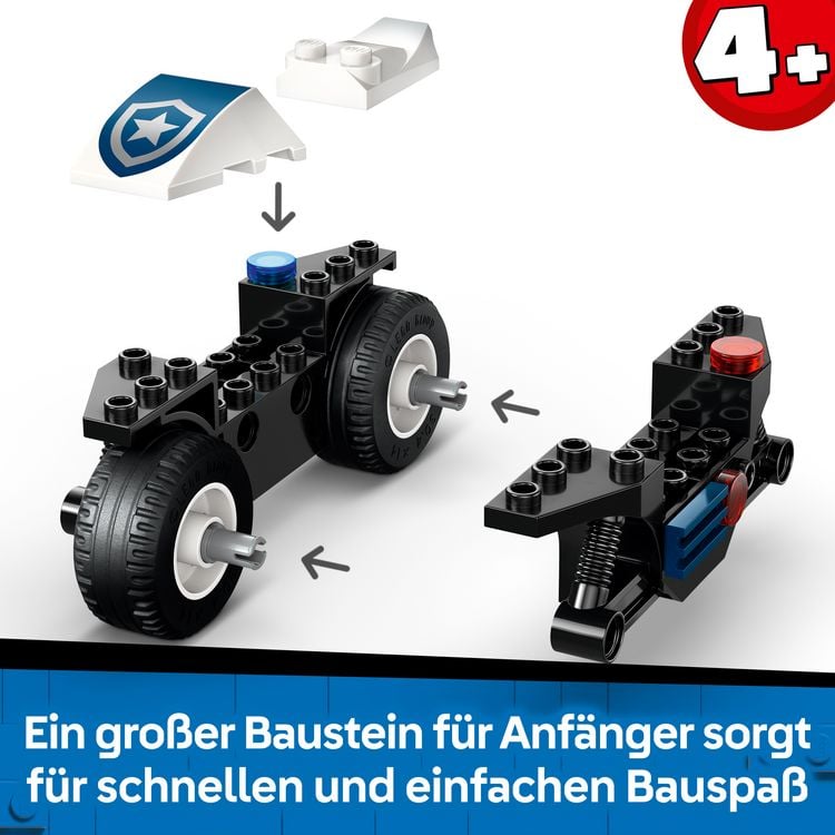 Produktbild: LEGO City Verfolgungsjagd mit dem Polizeimotorrad Spielset 60455