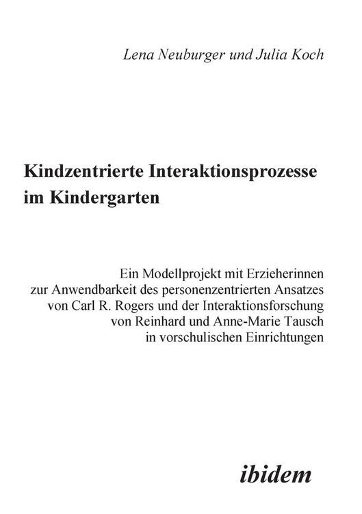 Produktbild: Koch, J: Kindzentrierte Interaktionsprozesse im Kindergarten