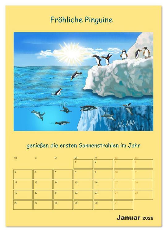 Produktbild: Wasserbewohner (Wandkalender 2026 DIN A2 hoch), CALVENDO Monatskalender