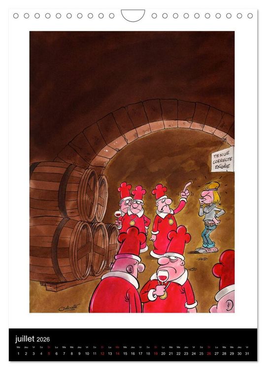 Produktbild: Humour et Vin (Calendrier mural 2026 DIN A4 horizontal), CALVENDO calendrier mensuel