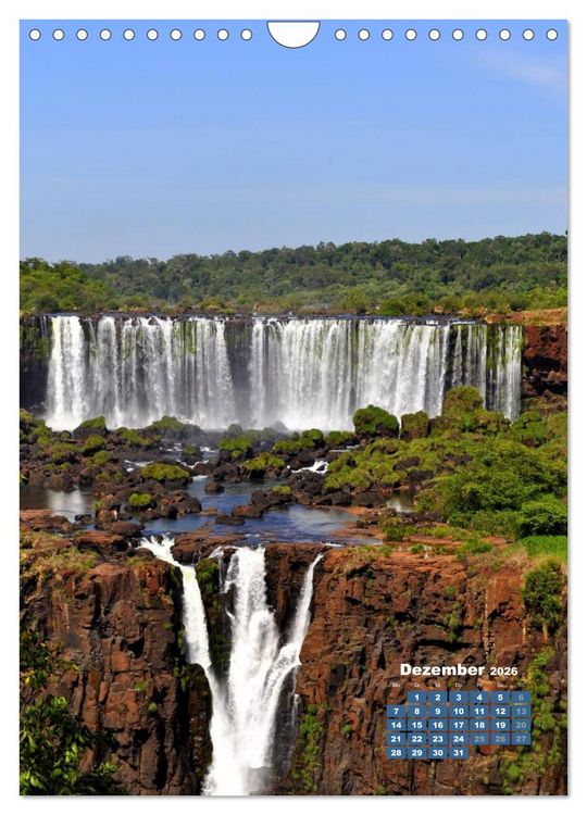 Produktbild: Wasserf&auml;lle S&uuml;damerikas - Iguazu Wasserf&auml;lle (Wandkalender 2026 DIN A4 hoch), CALVENDO Monatskalender