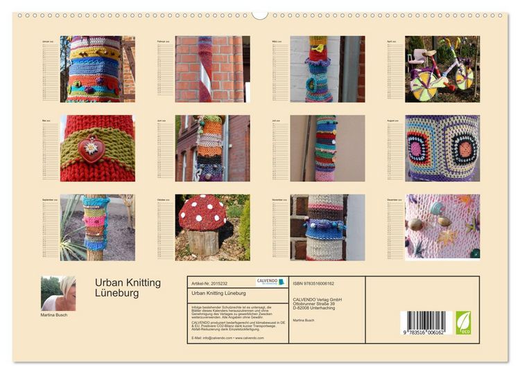 Produktbild: Urban Knitting L&uuml;neburg (hochwertiger Premium Wandkalender 2026 DIN A2 quer), Kunstdruck in Hochglanz
