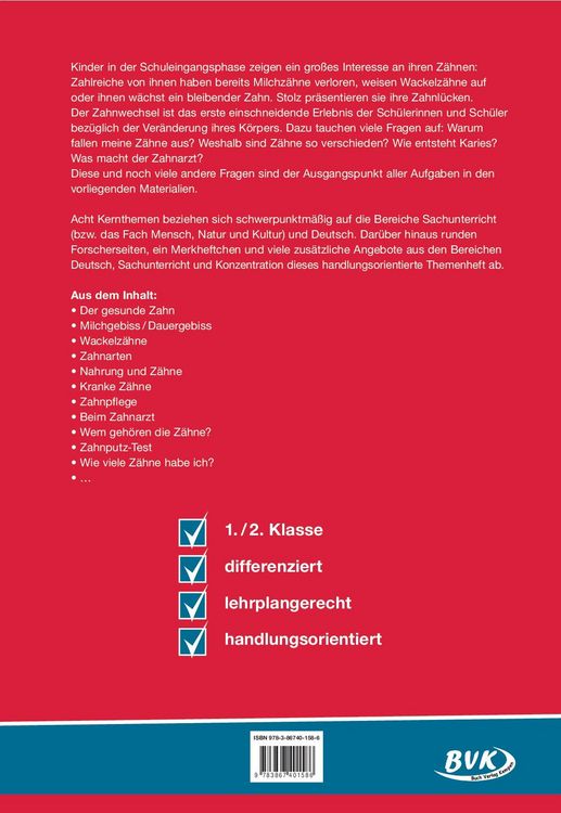 Produktbild: Themenheft Z&auml;hne 1./2. Klasse