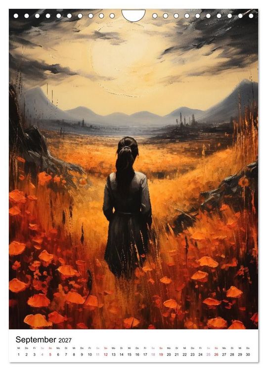 Produktbild: Zwischen Bl&uuml;ten und Tr&auml;umen - 12 kunstvolle Frauenportraits (Wandkalender 2027 DIN A4 hoch), CALVENDO Monatskalender