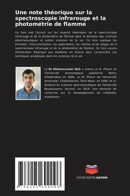 Produktbild: Une note th&eacute;orique sur la spectroscopie infrarouge et la photom&eacute;trie de flamme