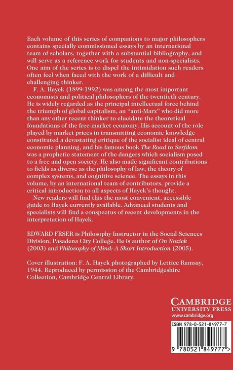 Produktbild: The Cambridge Companion to Hayek