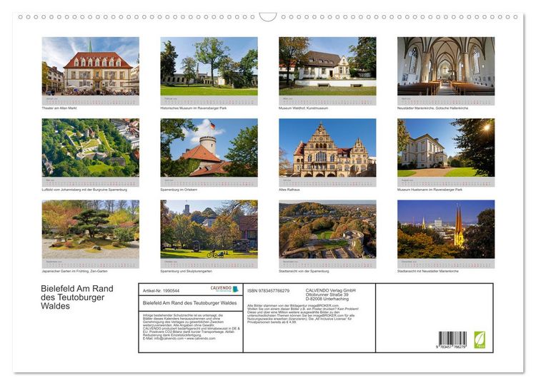 Produktbild: Bielefeld Am Rand des Teutoburger Waldes (Wandkalender 2026 DIN A2 quer), CALVENDO Monatskalender