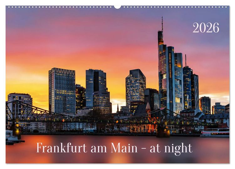 Produktbild: Frankfurt am Main - at night (Wandkalender 2026 DIN A2 quer), CALVENDO Monatskalender