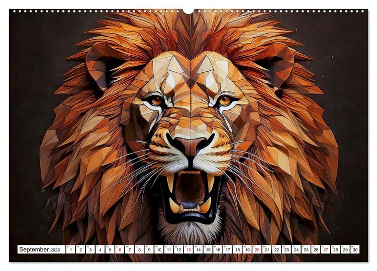 Produktbild: Low Poly Wildlife (Wandkalender 2026 DIN A2 quer), CALVENDO Monatskalender