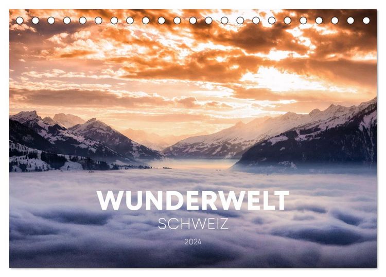 Produktbild: Wunderwelt Schweiz (Tischkalender 2026 DIN A5 quer), CALVENDO Monatskalender