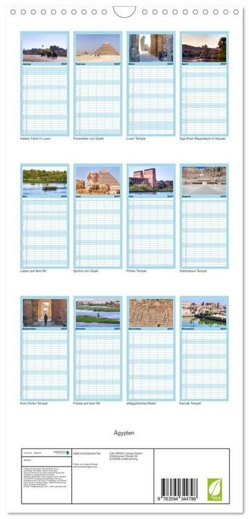 Produktbild: Familienplaner 2027 - &Auml;gypten mit 5 Spalten (Wandkalender, 21 x 45 cm) CALVENDO