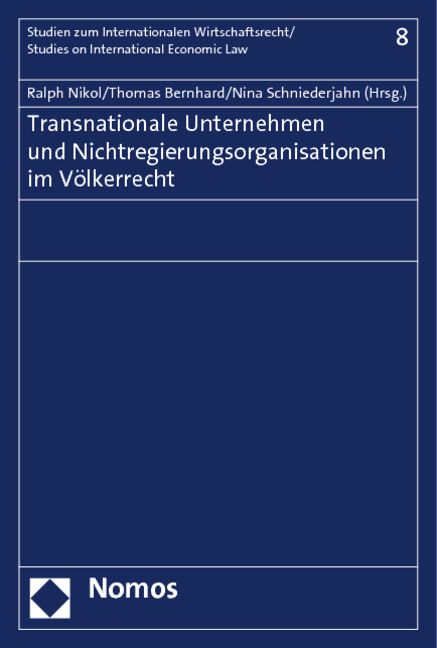 Produktbild: Transnationale Unternehmen und Nichtregierungsorganisationen im V&ouml;lkerrecht