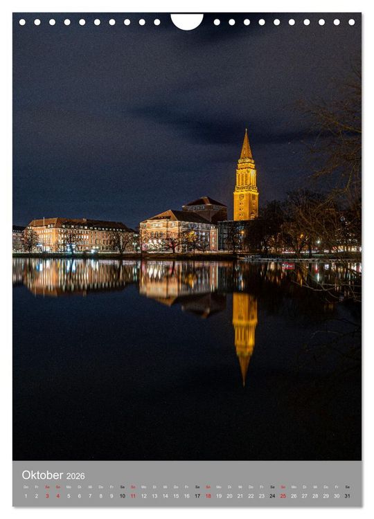 Produktbild: Kiel im Dunkeln. (Wandkalender 2026 DIN A4 hoch), CALVENDO Monatskalender