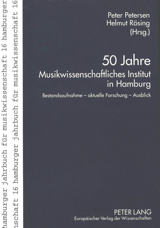 Produktbild: 50 Jahre Musikwissenschaftliches Institut in Hamburg