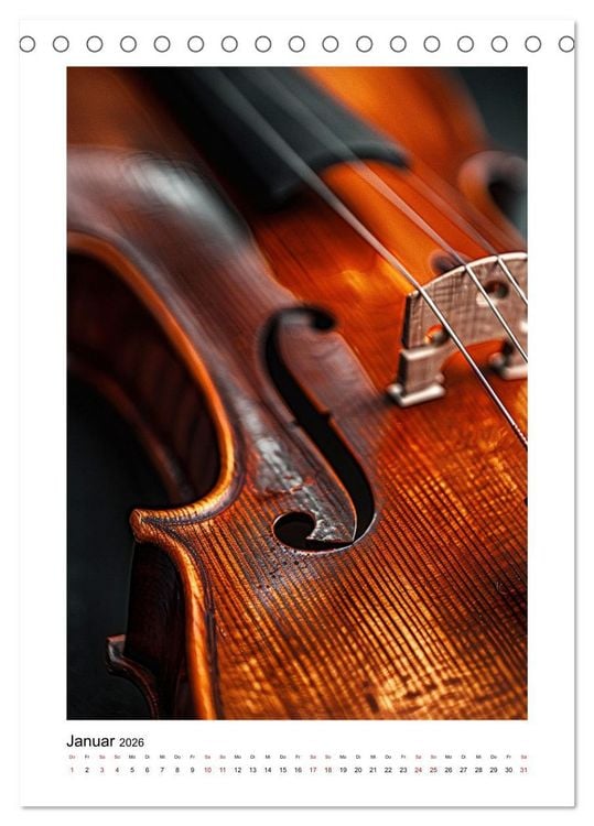 Produktbild: Fantastische Violine (Tischkalender 2026 DIN A5 hoch), CALVENDO Monatskalender