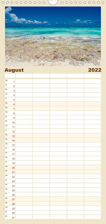 Produktbild: Familienplaner Karibu Sansibar (Wandkalender 2022 , 21 cm x 45 cm, hoch)