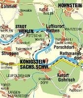 Produktbild: Vordere S&auml;chsische Schweiz Stadt Wehlen, Kurort Rathen, Hohnstein, K&ouml;nigsten, Gohrisch