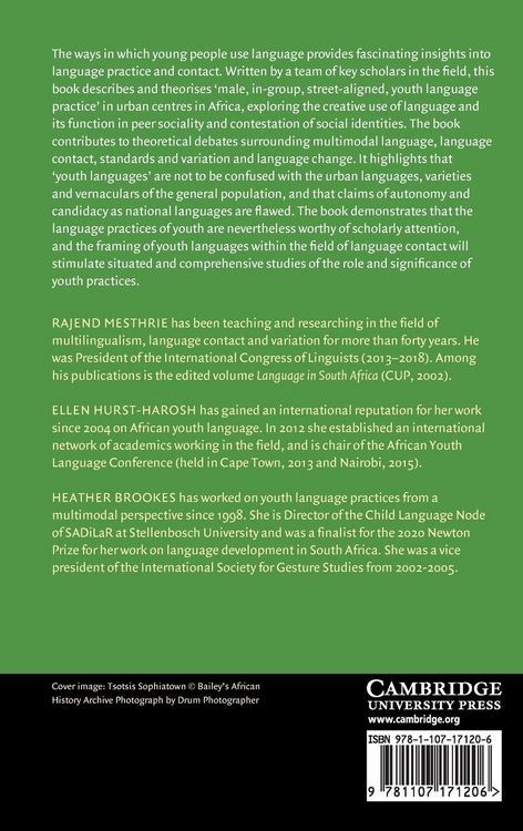 Produktbild: Youth Language Practices and Urban Language Contact in Africa