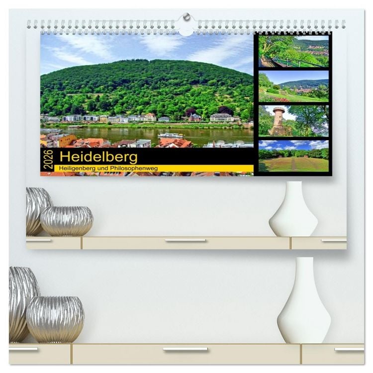 Produktbild: Heidelberg - Heiligenberg und Philosophenweg (hochwertiger Premium Wandkalender 2026 DIN A2 quer), Kunstdruck in Hochglanz