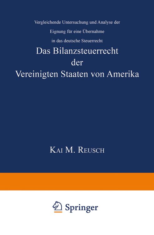 Produktbild: Das Bilanzsteuerrecht der Vereinigten Staaten von Amerika