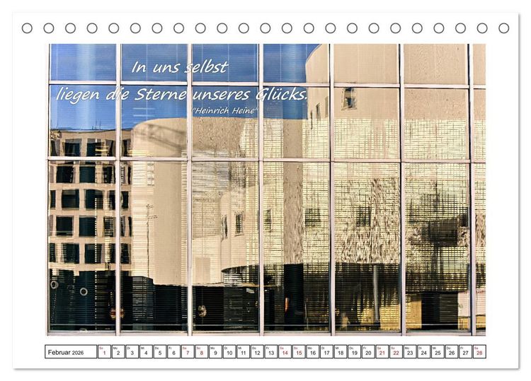 Produktbild: D&uuml;sseldorfer Ansichten mit Zitaten von Heinrich Heine (Tischkalender 2026 DIN A5 quer), CALVENDO Monatskalender