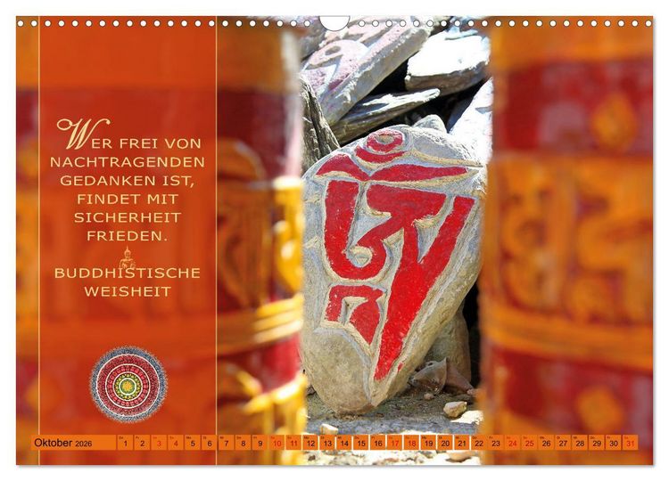 Produktbild: Unterwegs zur Erleuchtung Buddhistische Weisheiten (Wandkalender 2026 DIN A3 quer), CALVENDO Monatskalender