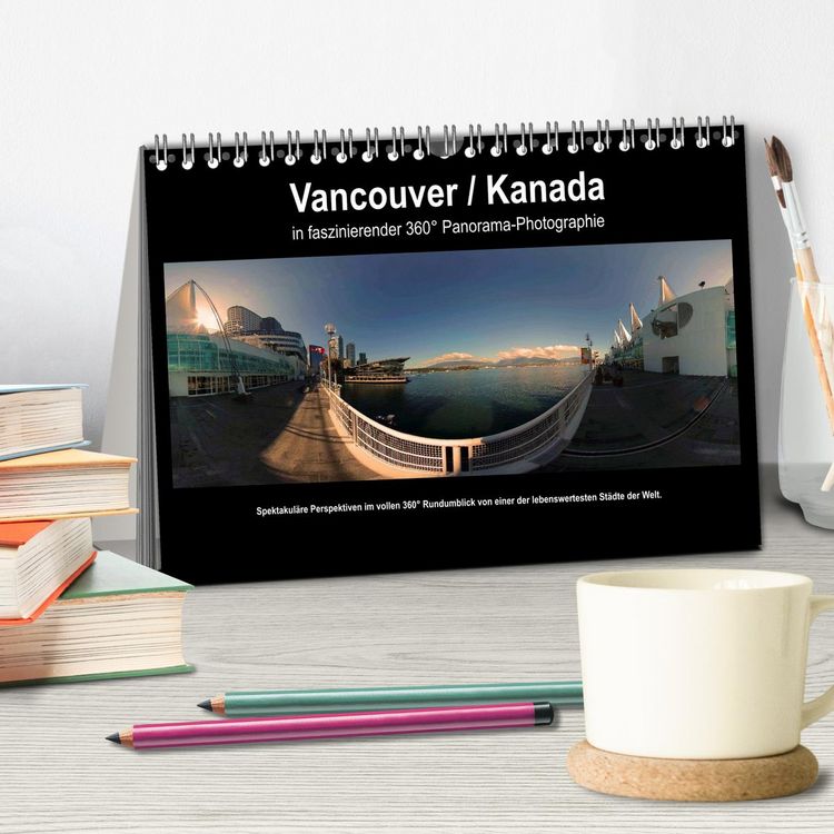 Produktbild: Vancouver / Kanada in faszinierender 360&deg; Panorama-Photographie (Tischkalender 2026 DIN A5 quer), CALVENDO Monatskalender