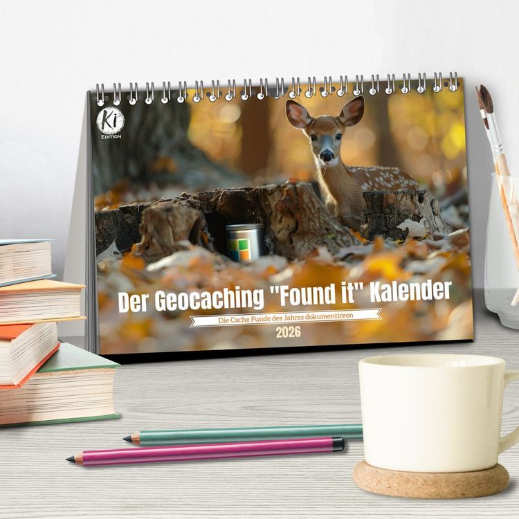 Produktbild: Der Geocaching Found it Kalender (Tischkalender 2026 DIN A5 quer), CALVENDO Monatskalender
