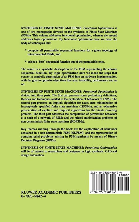 Produktbild: Synthesis of Finite State Machines