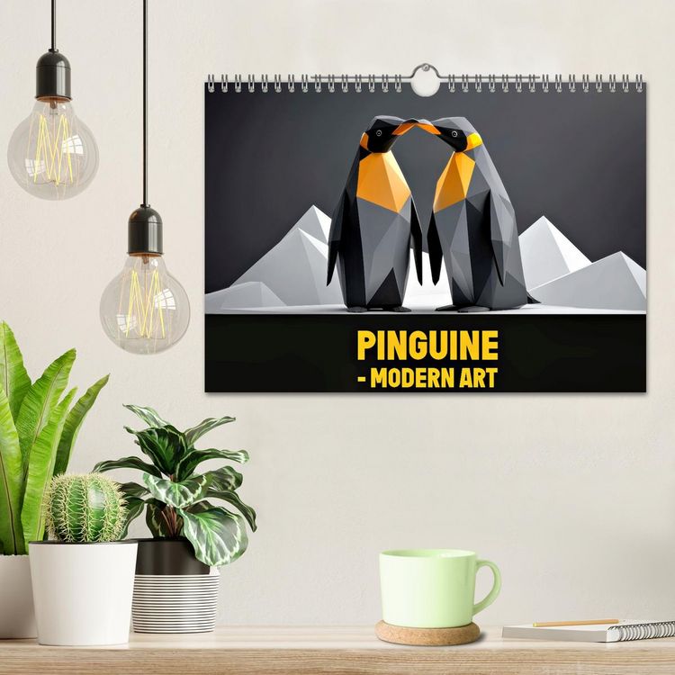 Produktbild: PINGUINE - modern Art (Wandkalender 2026 DIN A4 quer), CALVENDO Monatskalender