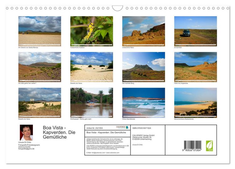 Produktbild: Boa Vista - Kapverden. Die Gem&uuml;tliche (Wandkalender 2026 DIN A3 quer), CALVENDO Monatskalender