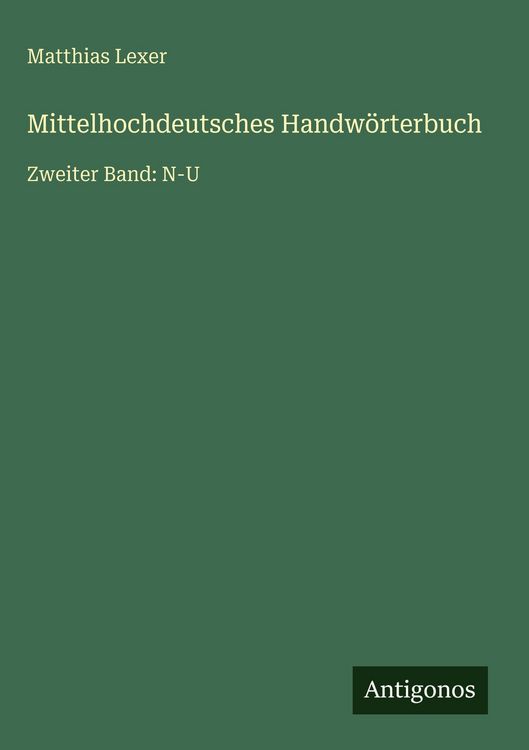 Produktbild: Mittelhochdeutsches Handw&ouml;rterbuch