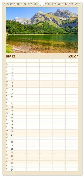 Produktbild: Familienplaner 2027 - Sutjeska-Nationalpark mit 5 Spalten (Wandkalender, 21 x 45 cm) CALVENDO