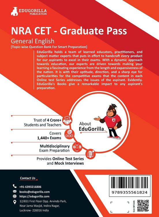 Produktbild: NRA CET Graduation Pass General English Book 2023 - 12 Topic-wise Solved Tests (National Recruitment Agency Common Eligibility Test) with Free Access