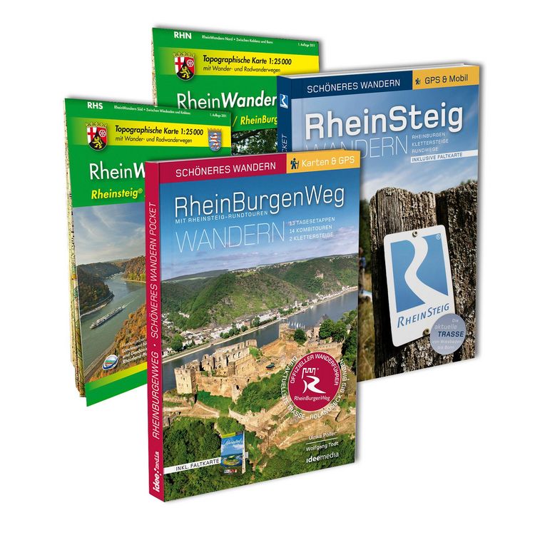 Produktbild: Rheinsteig/Rheinburgenweg - Premium-Set mit zwei Topo-Karten 1: 25000 des LVermGeo